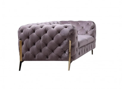 Design Chesterfield Sofa 2-Sitzer Couch Polster Textil Sofas Samt Neu Zweisitzer